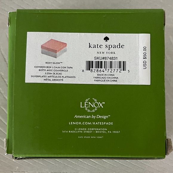 NWT Kate Spade New York x Lenox Rosy Glow Covered Keepsake Box / Jewelry Box - Picture 4 of 14